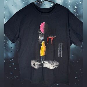 IT, pennywise horror women’s black short sleeve graphic T-shirt, NEW